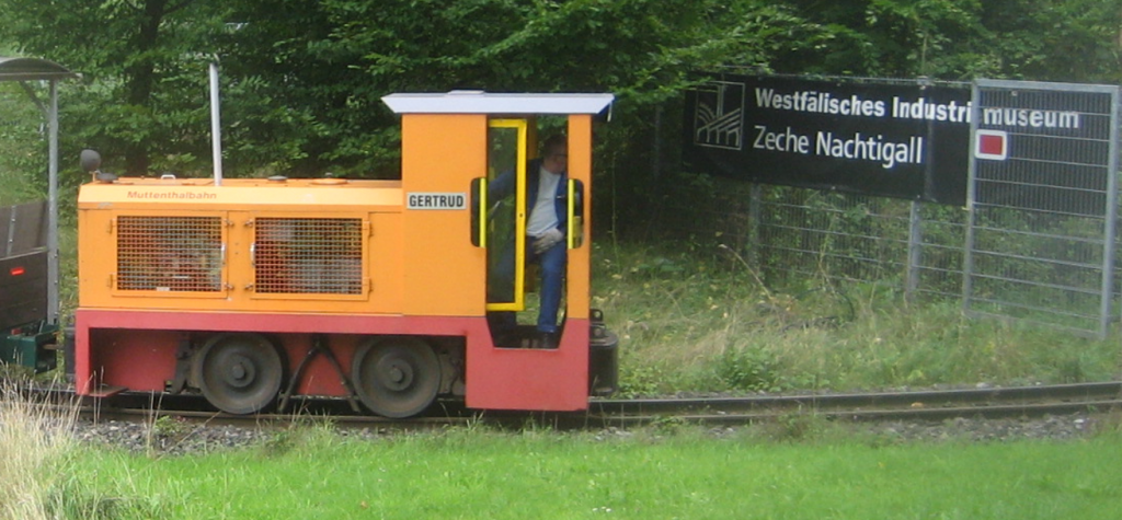 Locomotive Gertrud at the entrance to Zeche Nachtigall